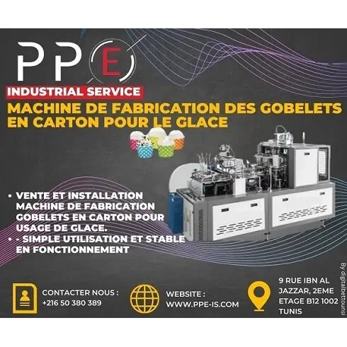 machine fabrication des gobelets en carton glace - Tunisie